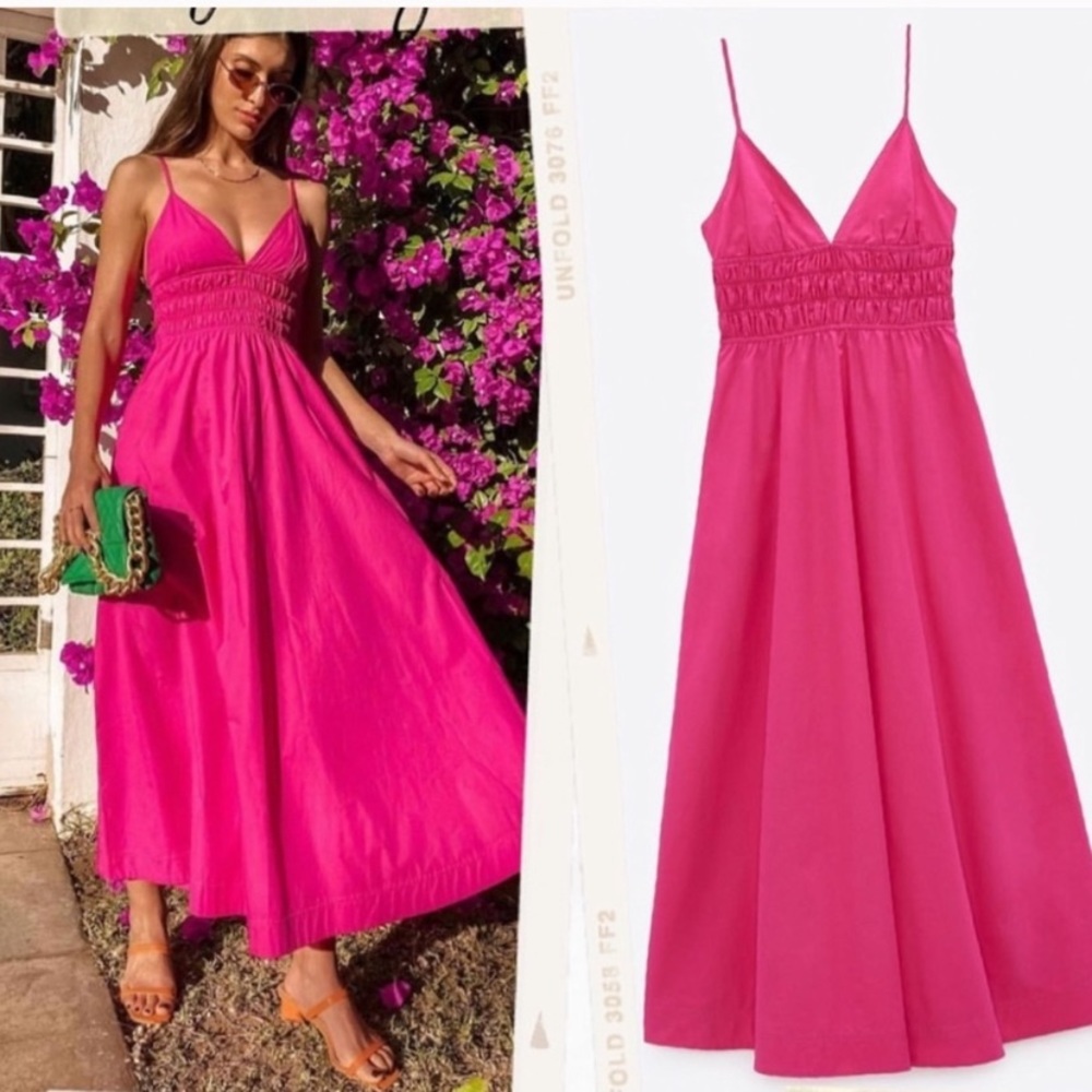 ZARA Voluminous Poplin MIDI dress